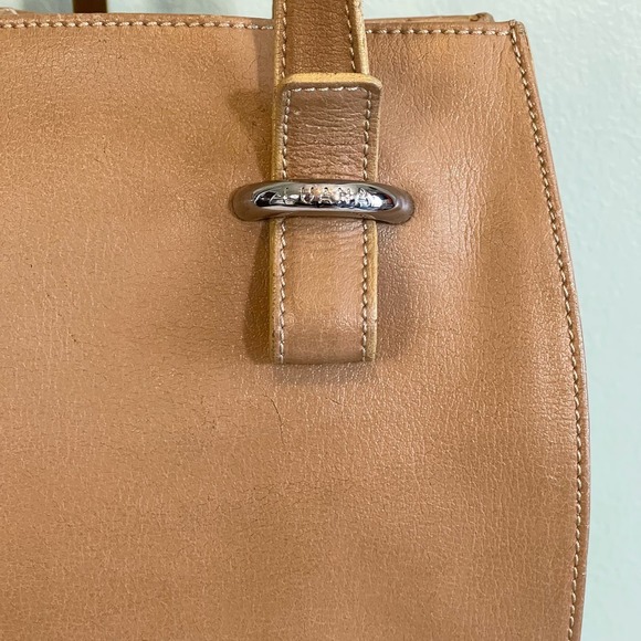 Vintage Luana Women's Brown Wide Open Top Zip Leather Tote Shoulder Bag - Picture 10 of 16